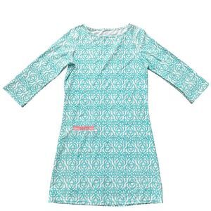 Cabana Life Dress Women’s Sz S Blue Seas Shift Dress Tunic Pocket Beach Nautical